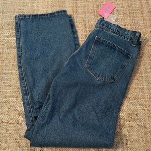 NEW Edikted Raquel Folded Jeans Size Medium Distressed NWT